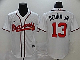 Braves 13 Ronald Acuna Jr. White 2020 Nike Cool Base Jersey,baseball caps,new era cap wholesale,wholesale hats